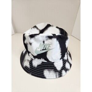 Nike Bucket Hat Youth L/XL Black White Reversible Swoosh‎ Logo Tie Dye